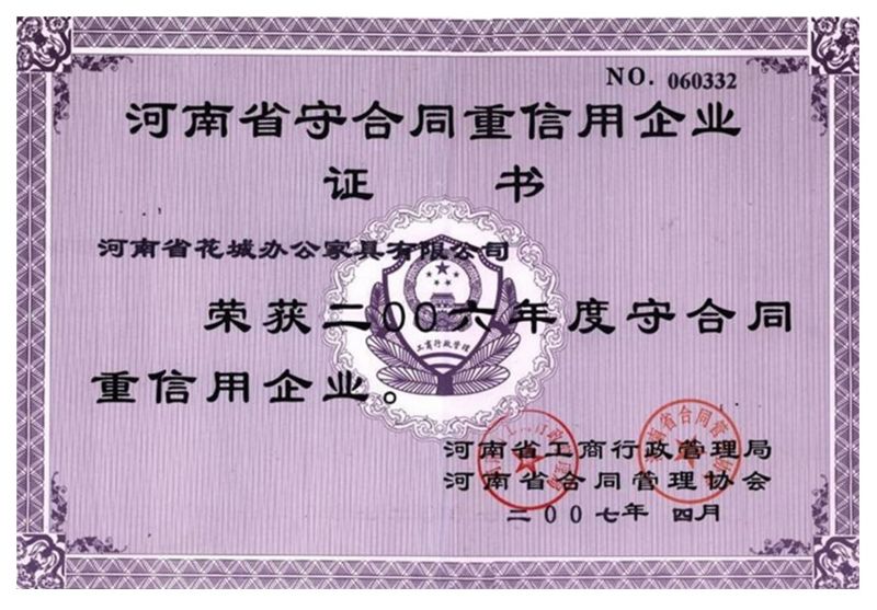 2006年度守合同重信用企業（yè）